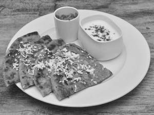 2 Paneer Paratha With Curd And Pickle