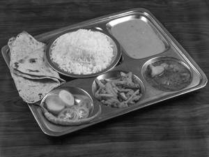 Plain Paratha Rice Thali