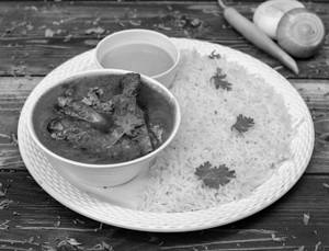 Mutton Curry Plain Rice