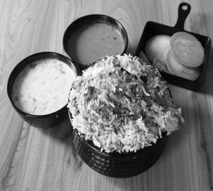 Chicken Dum Biryani + Gravy + Salad + Raita