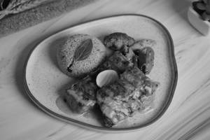 Grilled Fish With Para-styled Mustard Sauce And Couscous