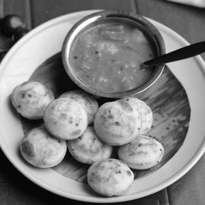 Sambar With Rawa Appe.