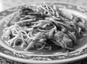 Schezwan Mutton Fried Noodles