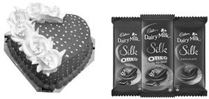 Special Anniversary Cake (1.5 Lbs) + Dairy Milk Silk (60G)+ 1 Red Rose