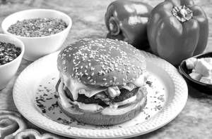 Jain Indian-style Paneer Tikka Burger