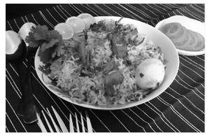 Egg Biryani With Chicken 65 [4 Pieces]