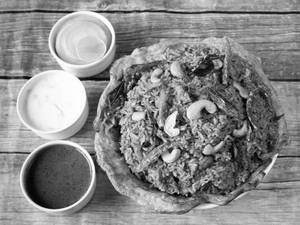 Gongura Mutton Rice With Omlette