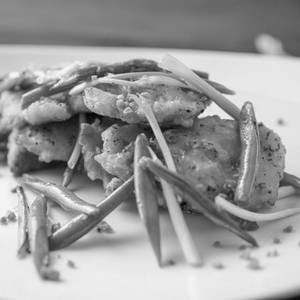 Crushed Burnt Garlic Butter Bhetki & French Beans
