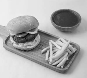 Aloo Tikki Burger + French Fry