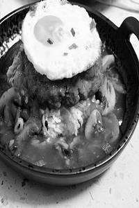 Hamburger Beef Steak With Butter Rice And Sunny Side Up Egg
