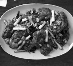 Sliced Chicken in Black Beans Sauce & Schezwan Style