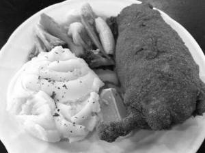 Chicken Or Veg Ala Kiev , Al Olio Exotic Veggies, Creamy Mashed Potatoes