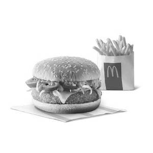 Corn & Cheese Burger + Fries (R)