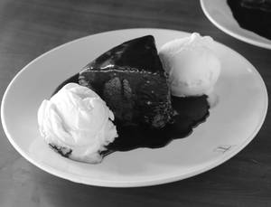 Warm Fudgy Chocolate Brownie With Ice Cream