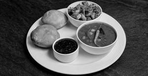 Khasta Aloo With Choley & Sweet Chutney