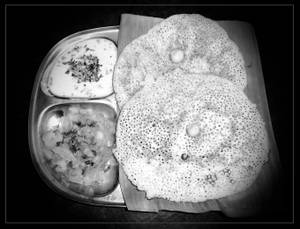 Khali Dosa With Palya And Butter (Set Dosa)