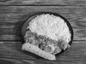 Egg Masala with Steamed Rice