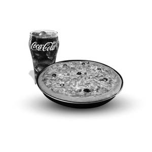 Chicken pizza and coke