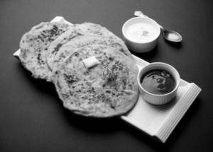 2 Aloo Paratha With Curd And Pickle