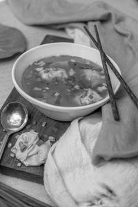 Hearty Wonton Soup Bowl Veg