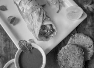 Chicken galauti kebab roll