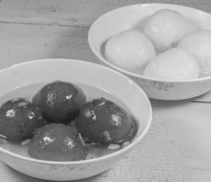 (5 Pcs) Rasgulla + (5 Pcs)  Gulab Jamun