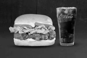 Chicken burger and coke