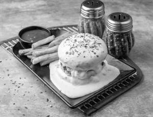 Jain Melting Cheese Dip Burger