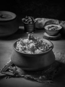 Chicken Dum Biryani Served Raita & Salad