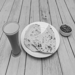 Butter Naan with Paneer Butter Masala and Rose Milk