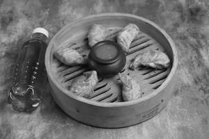Chicken Fried Momos + Ice Tea