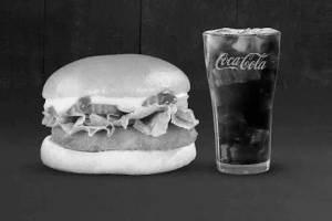 Veg burger and coke