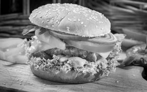 Chicken Juicy Lucy Burger With Fries