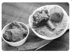 Kolkata mutton biryani + mutton chap
