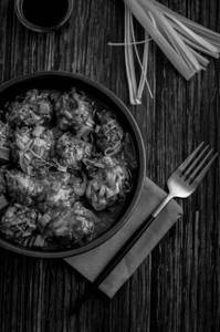 Vegetable Balls In Hot Garlic Sauce Gravy [km]