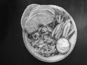 Arabian Shawarma on Plate with Fries