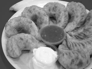 Fried Momo  White Sauce