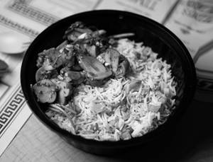 Veg Fried Rice With Mushroom Pepper Chilli (Dry)