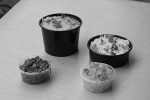 Rasam Rice + Chicken Kheema + Curd Rice + Dessert