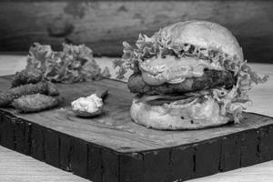 English Cheddar Melt With Madras Curry Mayonnaise Burger
