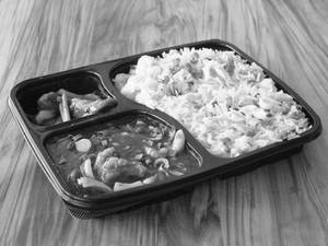 Chilli Chicken Gravy with Egg Fried Rice Meal