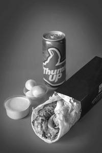 Mutton Seekh Roll With Coke Can