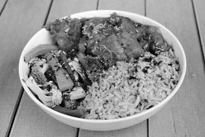 Brown Rice With Grilled Fish And Vegetables In Dnds Italian Curry