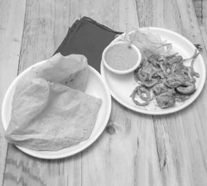 Tawa Chaap + 2 Rumali Roti[salad and chutney.]