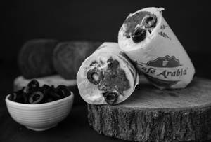 Beetroot Kebab And Olives Wrap