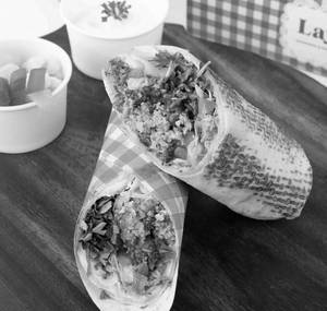 Crispy Mint And Parsley Falafel Shawarma Roll