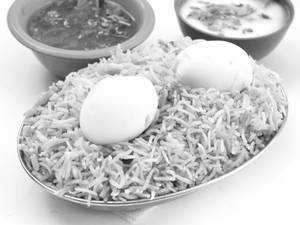 Egg Biryani (Served with Raita & Salad)