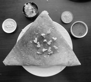 Mushroom masala dosa