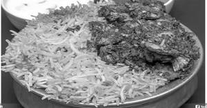 Hyderabadi Dum Biryani Rice With Andhra Gongura Chicken Fry
