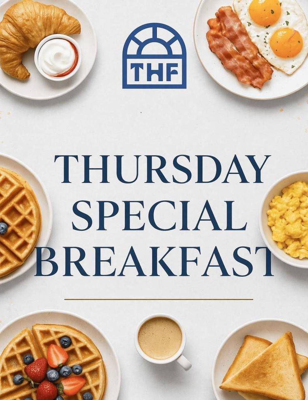 Thursday Breakfast Sign Thursday Special Breakfast